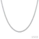 1 ctw Double Row Round Cut Diamond Necklace in 14K White Gold